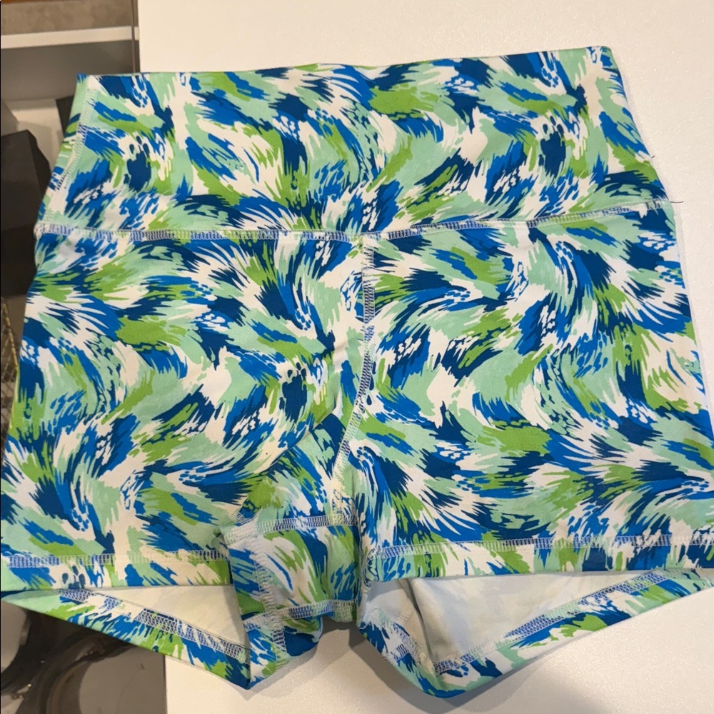 Fleo Blue and Green Patterned Women's Shorts
